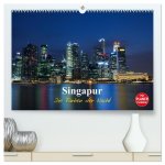 Singapur - Die Farben der Nacht (hochwertiger Premium Wandkalender 2026 DIN A2 quer), Kunstdruck in Hochglanz