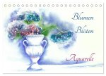 Blumen Blüten Aquarelle (Tischkalender 2026 DIN A5 quer), CALVENDO Monatskalender