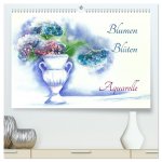 Blumen Blüten Aquarelle (hochwertiger Premium Wandkalender 2026 DIN A2 quer), Kunstdruck in Hochglanz