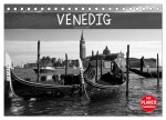 Venedig schwarz-weiß (Tischkalender 2026 DIN A5 quer), CALVENDO Monatskalender