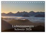 Lichtstimmungen Schweiz 2026 (Tischkalender 2026 DIN A5 quer), CALVENDO Monatskalender