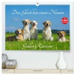 Das Glück hat einen Namen - Golden Retriever (hochwertiger Premium Wandkalender 2026 DIN A2 quer), Kunstdruck in Hochglanz