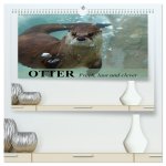 Otter. Frech, laut und clever (hochwertiger Premium Wandkalender 2026 DIN A2 quer), Kunstdruck in Hochglanz