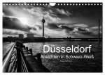 Düsseldorf Ansichten in Schwarz-Weiß (Wandkalender 2026 DIN A4 quer), CALVENDO Monatskalender