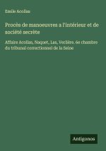 Proc?s de manoeuvres a l'intérieur et de société secr?te