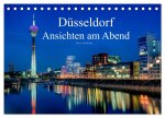 Düsseldorf - Ansichten am Abend (Tischkalender 2026 DIN A5 quer), CALVENDO Monatskalender