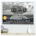 London in Schwarz-Weiß (hochwertiger Premium Wandkalender 2026 DIN A2 quer), Kunstdruck in Hochglanz