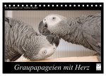 Graupapageien mit Herz (Tischkalender 2026 DIN A5 quer), CALVENDO Monatskalender