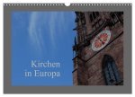 Kirchen in Europa (Wandkalender 2026 DIN A3 quer), CALVENDO Monatskalender