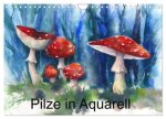 Pilze in Aquarell (Wandkalender 2026 DIN A4 quer), CALVENDO Monatskalender