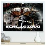 Schlagzeug onstage (hochwertiger Premium Wandkalender 2026 DIN A2 quer), Kunstdruck in Hochglanz
