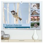 Spatzen-Kalender (hochwertiger Premium Wandkalender 2026 DIN A2 quer), Kunstdruck in Hochglanz