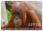 Affen - Individuen mit Charakter und Seele (Tischkalender 2026 DIN A5 quer), CALVENDO Monatskalender