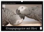 Graupapageien mit Herz (Wandkalender 2026 DIN A3 quer), CALVENDO Monatskalender