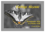 Farbige Akzente - Tierkalender 2026 in schwarz-weiß (Wandkalender 2026 DIN A2 quer), CALVENDO Monatskalender