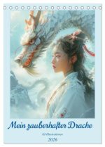 Mein zauberhafter Drache - KI-Illustrationen (Tischkalender 2026 DIN A5 hoch), CALVENDO Monatskalender