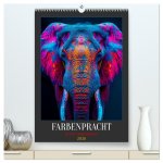 Farbenpracht - Bunte Tierporträts (hochwertiger Premium Wandkalender 2026 DIN A2 hoch), Kunstdruck in Hochglanz