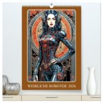 Weibliche Roboter (hochwertiger Premium Wandkalender 2026 DIN A2 hoch), Kunstdruck in Hochglanz