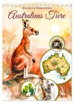 Australiens Tiere - Illustriert in Wasserfarben (Tischkalender 2026 DIN A5 hoch), CALVENDO Monatskalender