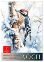 Vögel - gefiederte Freunde in Wald und Feld (Wandkalender 2026 DIN A2 hoch), CALVENDO Monatskalender