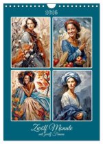 Zwölf Monate mit zwölf Frauen (Wandkalender 2026 DIN A4 hoch), CALVENDO Monatskalender