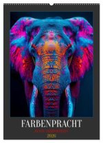 Farbenpracht - Bunte Tierporträts (Wandkalender 2026 DIN A2 hoch), CALVENDO Monatskalender