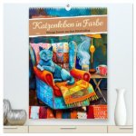Katzenleben in Farbe - Witzige Szenen aus dem Katzenalltag (hochwertiger Premium Wandkalender 2026 DIN A2 hoch), Kunstdruck in Hochglanz