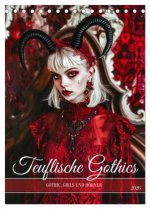 Teuflische Gothics - Gothic, Girls und Hörner (Tischkalender 2026 DIN A5 hoch), CALVENDO Monatskalender