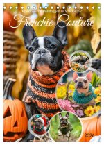 Frenchie Couture - Französische Bulldoggen in Strick-Chic (Tischkalender 2026 DIN A5 hoch), CALVENDO Monatskalender