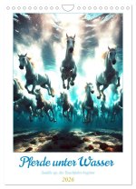 Pferde unter Wasser - Saddle up, die Tauchfahrt beginnt (Wandkalender 2026 DIN A4 hoch), CALVENDO Monatskalender