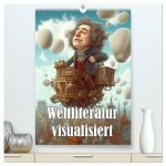Weltliteratur visualisiert (hochwertiger Premium Wandkalender 2026 DIN A2 hoch), Kunstdruck in Hochglanz