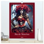 Dia de Muertos Kreative Porträts in Festanlehnung (hochwertiger Premium Wandkalender 2026 DIN A2 hoch), Kunstdruck in Hochglanz