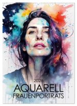 Aquarell-Frauenporträts (Wandkalender 2026 DIN A2 hoch), CALVENDO Monatskalender