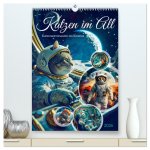 Katzen im All - Katzenastronauten im Kosmos (hochwertiger Premium Wandkalender 2026 DIN A2 hoch), Kunstdruck in Hochglanz