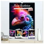 Neon-Evolution - Fluoreszierende Fantasietiere der KI-Welt (hochwertiger Premium Wandkalender 2026 DIN A2 hoch), Kunstdruck in Hochglanz