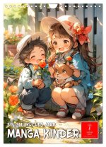 Manga Kinder - ein glückliches Jahr (Wandkalender 2026 DIN A4 hoch), CALVENDO Monatskalender
