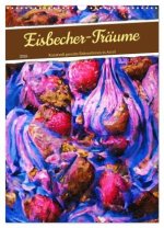 Eisbecher-Träume - Kunstvoll gemalte Eiskreationen in Acryl (Wandkalender 2026 DIN A3 hoch), CALVENDO Monatskalender