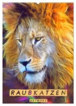 Raubkatzen - Artwork (Wandkalender 2026 DIN A2 hoch), CALVENDO Monatskalender