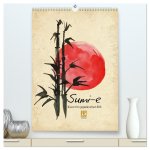 Sumi-e Kunst im japanischen Stil (hochwertiger Premium Wandkalender 2026 DIN A2 hoch), Kunstdruck in Hochglanz