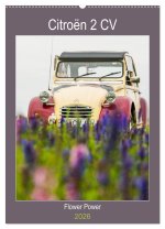 Citroën 2 CV - Flower Power (Wandkalender 2026 DIN A2 hoch), CALVENDO Monatskalender
