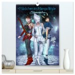 Mädchen im Manga Style (Sternzeichen) (hochwertiger Premium Wandkalender 2026 DIN A2 hoch), Kunstdruck in Hochglanz