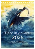Tiere in Aquarell 2026 - von Ruth Trinczek (Tischkalender 2026 DIN A5 hoch), CALVENDO Monatskalender
