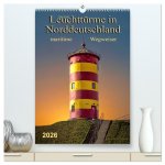 Norddeutsche Leuchttürme - maritime Wegweiser (hochwertiger Premium Wandkalender 2026 DIN A2 hoch), Kunstdruck in Hochglanz