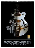 Rockgitarren Textposter (Wandkalender 2026 DIN A3 hoch), CALVENDO Monatskalender