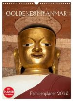 Goldenes Myanmar - Familienkalender 2026 (Wandkalender 2026 DIN A3 hoch), CALVENDO Monatskalender