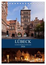Lübeck - Hanseschönheit in Insellage (Tischkalender 2026 DIN A5 hoch), CALVENDO Monatskalender
