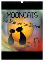 Mooncats - sie leben und sie träumen (Wandkalender 2026 DIN A3 hoch), CALVENDO Monatskalender