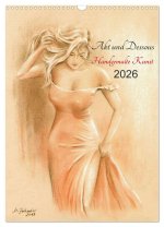 Akt und Dessous - Handgemalte Kunst (Wandkalender 2026 DIN A3 hoch), CALVENDO Monatskalender