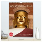 Goldenes Myanmar - Familienkalender 2026 (hochwertiger Premium Wandkalender 2026 DIN A2 hoch), Kunstdruck in Hochglanz