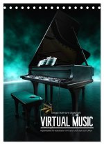 VIRTUAL MUSIC - Musikinstrumente in Hyperrealistischen Illustrationen (Tischkalender 2026 DIN A5 hoch), CALVENDO Monatskalender